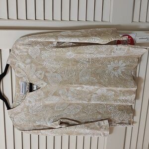 Alfred Dunner Beige Floral Blouse